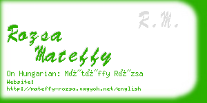 rozsa mateffy business card